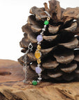 Baikalla Natural Multi-Color Jadeite Jade Cabochon 18kwy Gold Bracelet W/ Natural Diamonds
