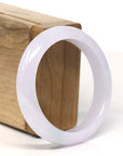 Baikalla "Half Round" Light Lavender Jadeite Jade Bangle Bracelet (55.5 mm) 