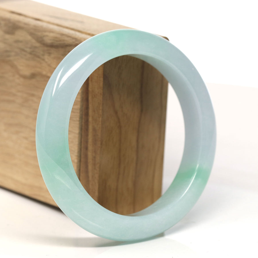 Baikalla High-End Icy Green Jadeite Jade Bangle Bracelet (58 mm) #T657