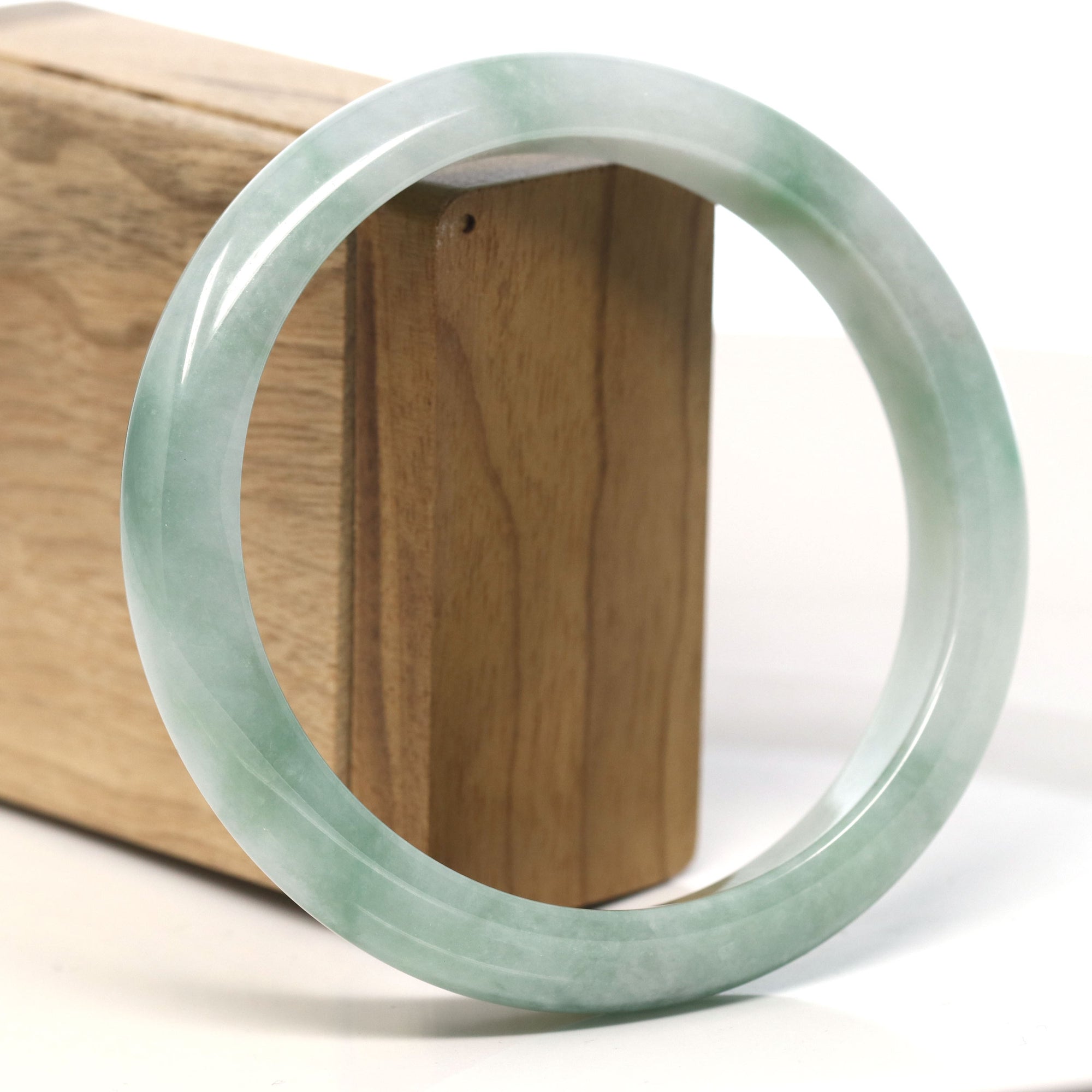 Baikalla Natural Blue Green Jadeite Jade Bangle Bracelet (66.4 mm) 