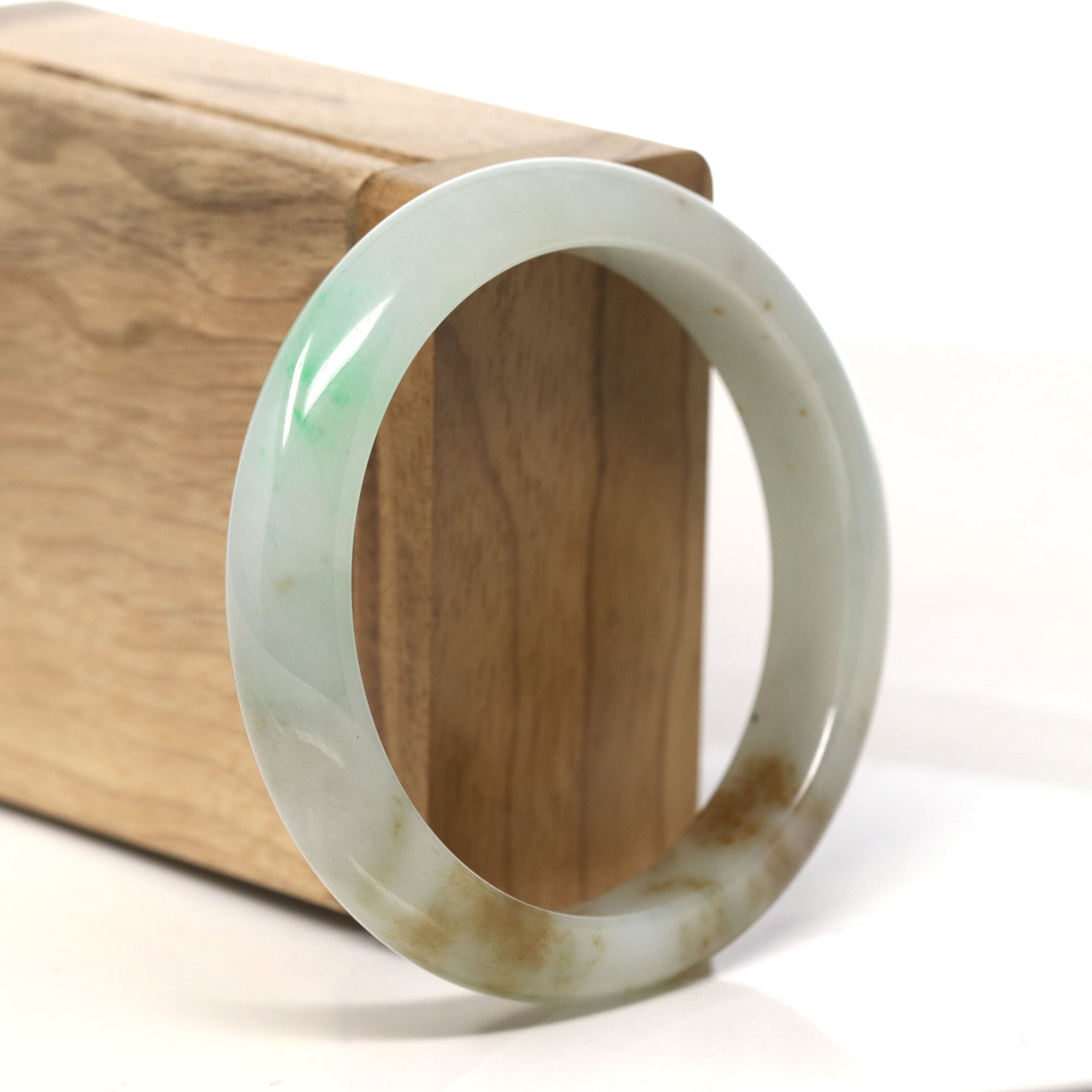 Baikalla Natural Yellow Green Jadeite Jade Bangle Bracelet (56.8 mm) 