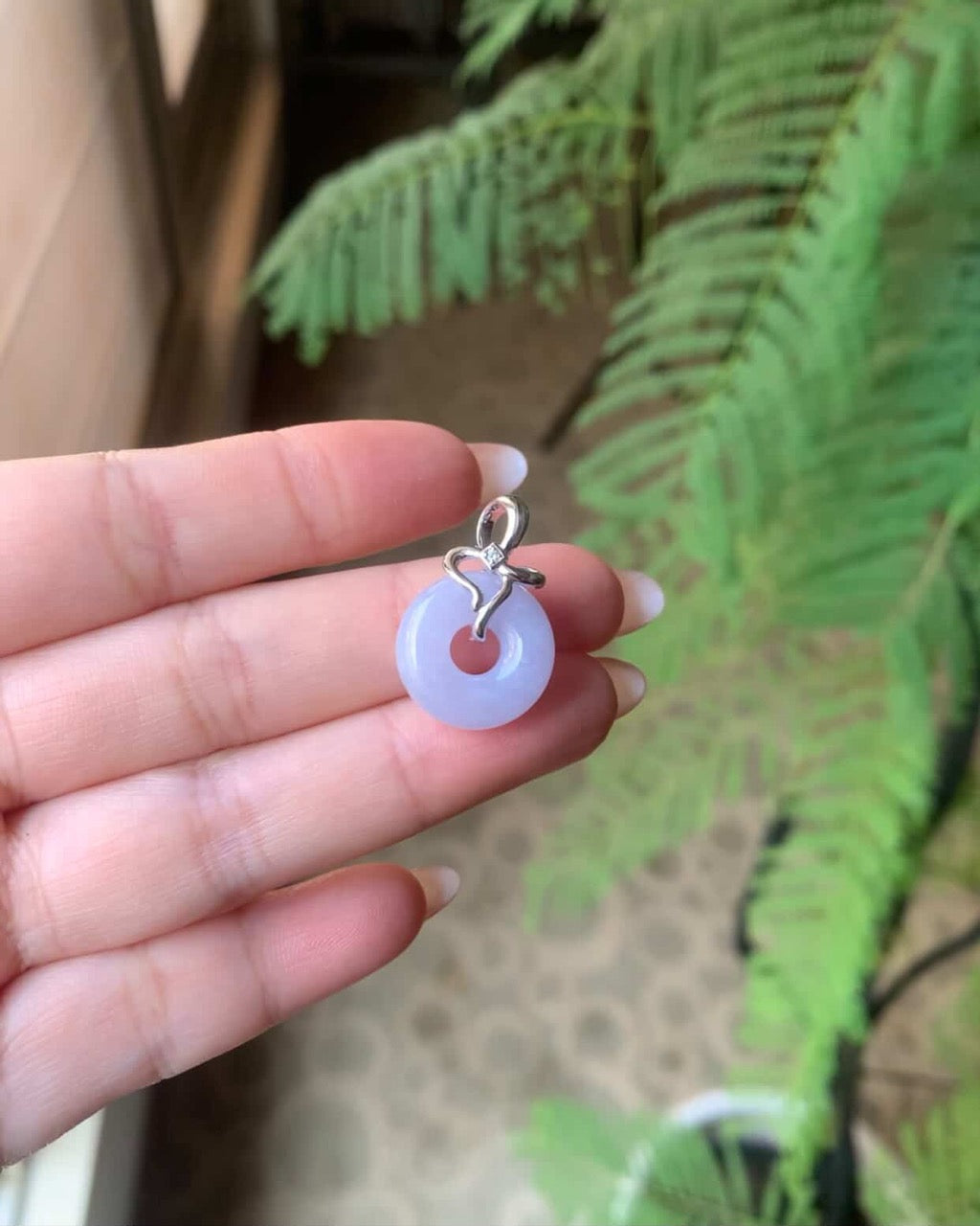 &quot;Live&quot; 18k White Gold Custom KouKou Pendant Ribbon Bail