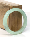 Baikalla Natural icy Apple Green Jadeite Jade Oval Bangle Bracelet (57.2 mm) 