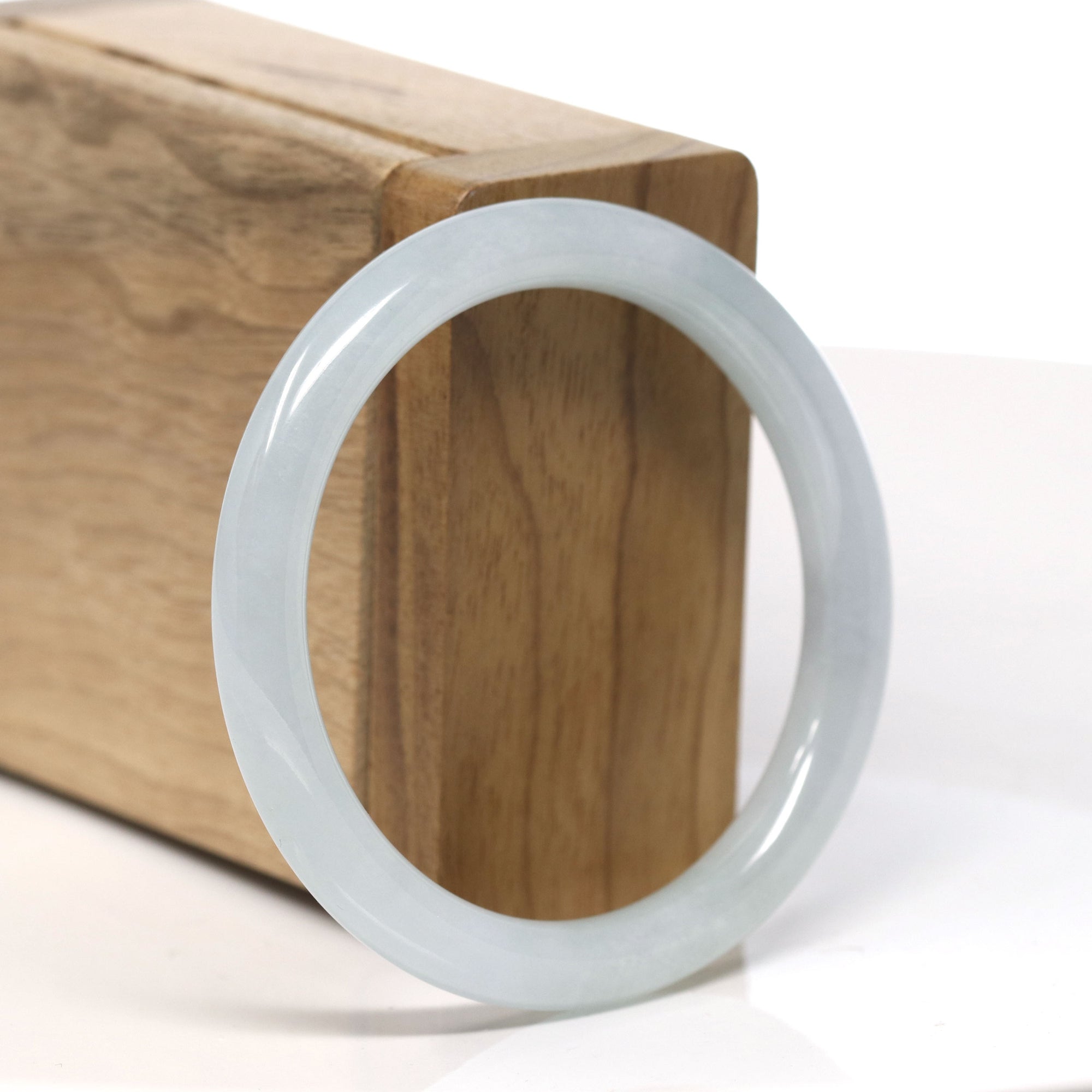 Natural Burmese Ice Jadeite Jade Bangle Bracelet (53.6 mm) 