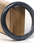 Baikalla Natural Black Jadeite Jade Bangle Bracelet (63.8 mm) 
