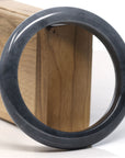 Baikalla Natural Black Jadeite Jade Bangle Bracelet (63.8 mm) 