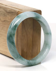 Burmese High-end Ice blue green Jadeite Jade Bangle Bracelet (55.6 mm) T754