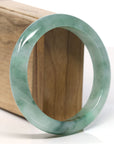 Burmese High-end Ice blue green Jadeite Jade Bangle Bracelet (60.4mm) T748