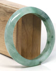 Burmese High-end Ice blue green Jadeite Jade Bangle Bracelet (60.4mm) T748