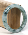 Burmese High-end Ice blue green Jadeite Jade Bangle Bracelet (58.2mm) T750