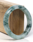 Burmese High-end Ice blue green Jadeite Jade Bangle Bracelet (58.2mm) T750