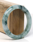 Burmese High-end Ice blue green Jadeite Jade Bangle Bracelet (58.2mm) T750