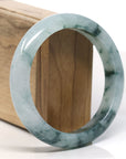 Burmese High-end Ice blue green Jadeite Jade Bangle Bracelet (60.9 mm) T749
