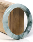 Burmese High-end Ice blue green Jadeite Jade Bangle Bracelet (60.9 mm) T749