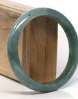 Baikalla Natural Oil-Green Jadeite Jade Bangle Bracelet (63.2mm) 