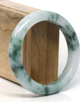 Burmese High-end Ice blue green Jadeite Jade Bangle Bracelet (57.8 mm) T751