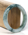 Burmese High-end Ice blue green Jadeite Jade Bangle Bracelet (58.5mm) T746