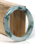Burmese High-end Ice blue green Jadeite Jade Bangle Bracelet (58.5mm) T746