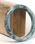Baikalla Natural Blue-Green Jadeite Jade Bangle Bracelet (61.7mm) 