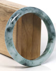 Baikalla Natural Blue-Green Jadeite Jade Bangle Bracelet (61.7mm) 