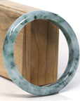Baikalla Natural Blue-Green Jadeite Jade Bangle Bracelet (61.7mm) 