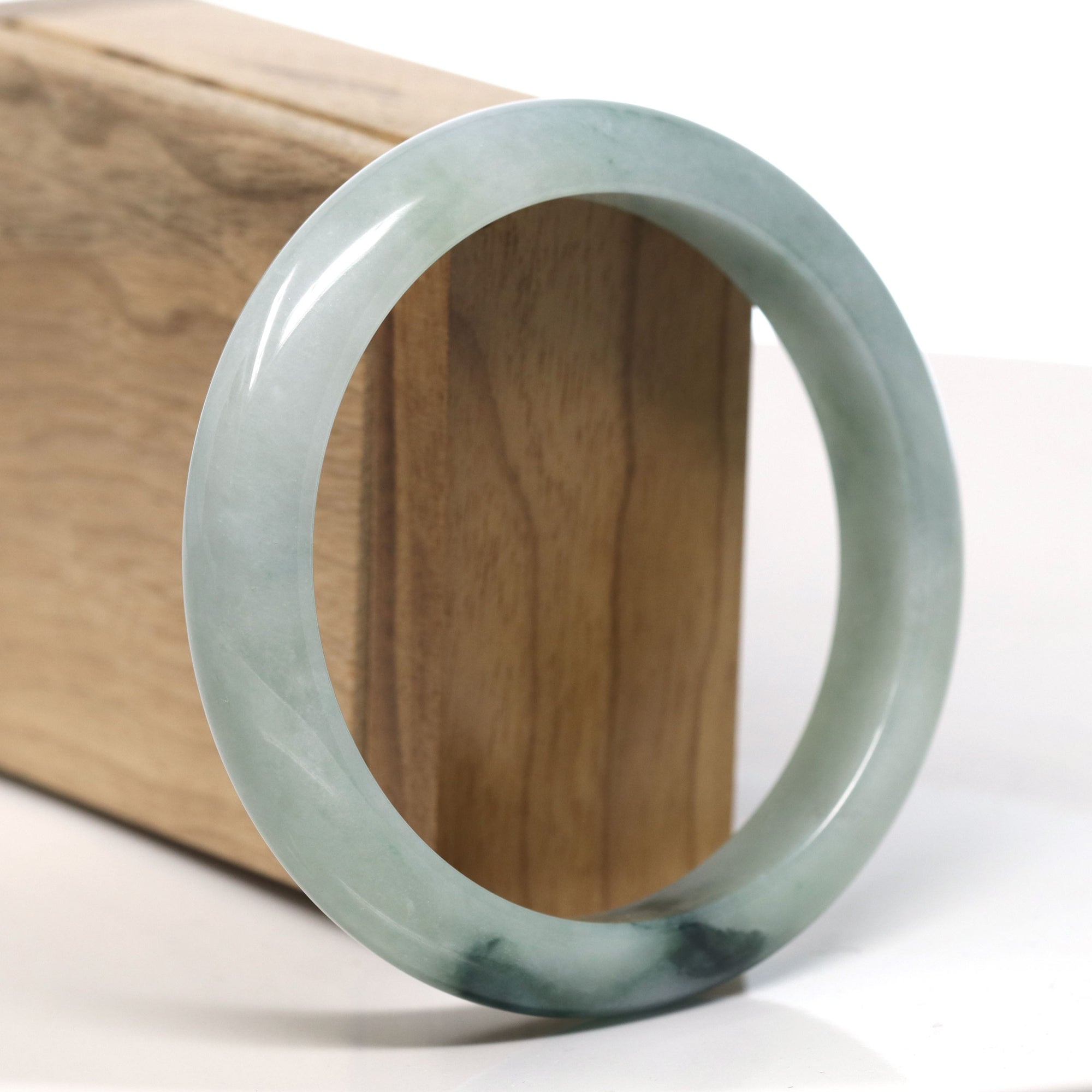 Baikalla Natural Blue-Green Jadeite Jade Bangle Bracelet (61.3mm) 