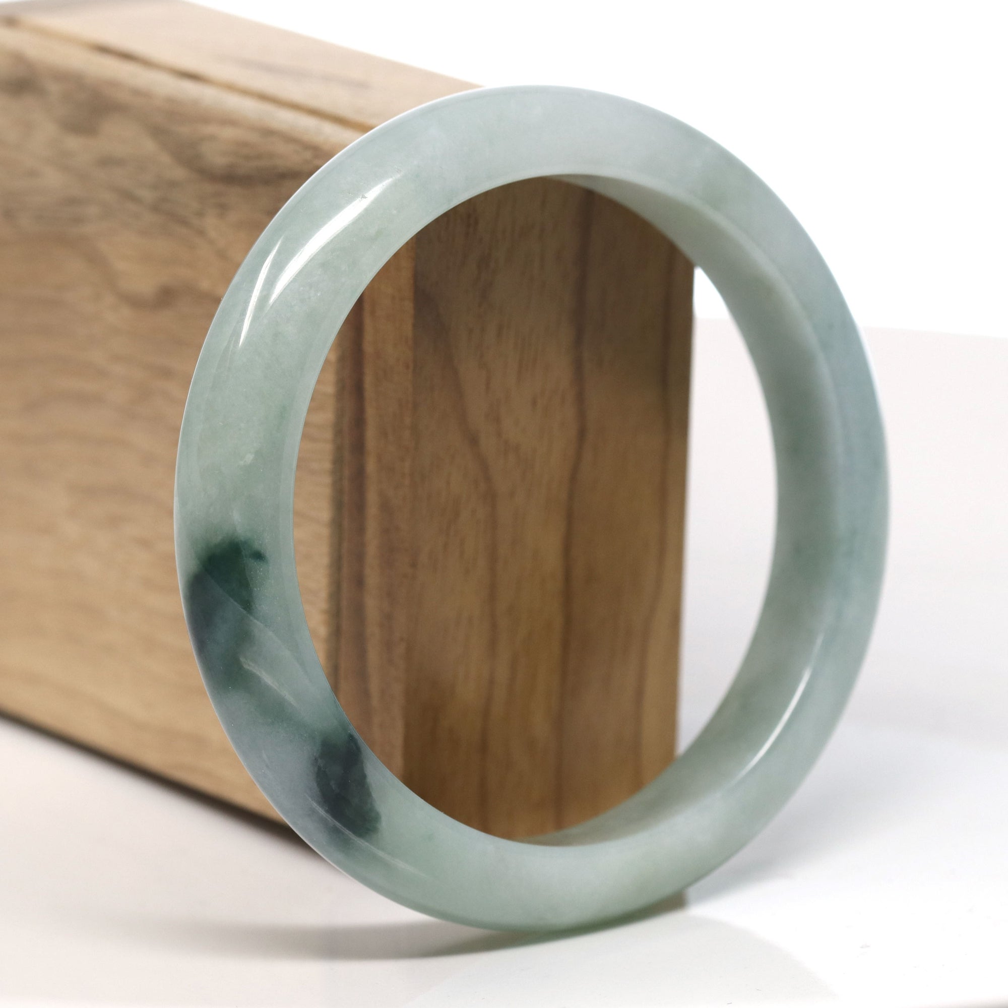 Baikalla Natural Blue-Green Jadeite Jade Bangle Bracelet (61.3mm) 