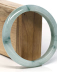 Baikalla Natural Blue-Green Jadeite Jade Bangle Bracelet (63.5mm) 