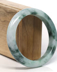 Burmese High-end Ice blue green Jadeite Jade Bangle Bracelet (59 mm) T752