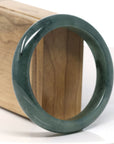 Baikalla Natural Deep Oil-Green Jadeite Jade Bangle Bracelet (59.8mm) 