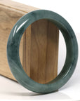 Baikalla Natural Deep Oil-Green Jadeite Jade Bangle Bracelet (59.8mm) 