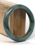 Baikalla Natural Deep Oil-Green Jadeite Jade Bangle Bracelet (59.8mm) 
