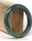 Baikalla Natural Deep Oil-Green Jadeite Jade Bangle Bracelet (59.8mm) 