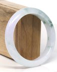 Baikalla™ "Classic Bangle" Natural Jadeite Jade Lavender Blue Green Flower Bangle Bracelet (60.1mm)