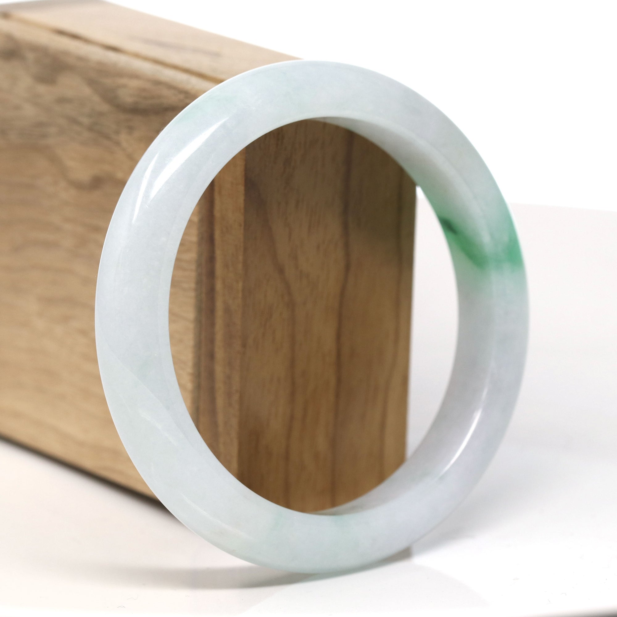 Baikalla™ &quot;Classic Bangle&quot; Genuine Jadeite Jade Lavender Green Bangle Bracelet (59.6mm)