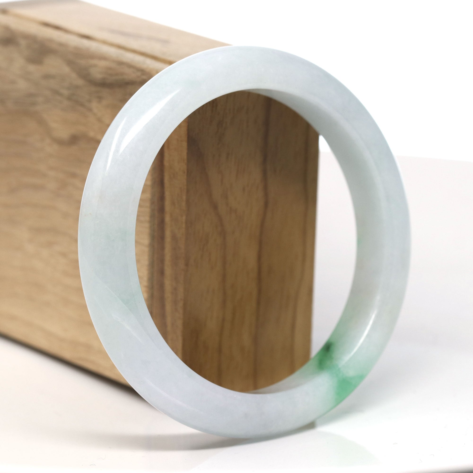 Baikalla™ &quot;Classic Bangle&quot; Genuine Jadeite Jade Lavender Green Bangle Bracelet (59.6mm)