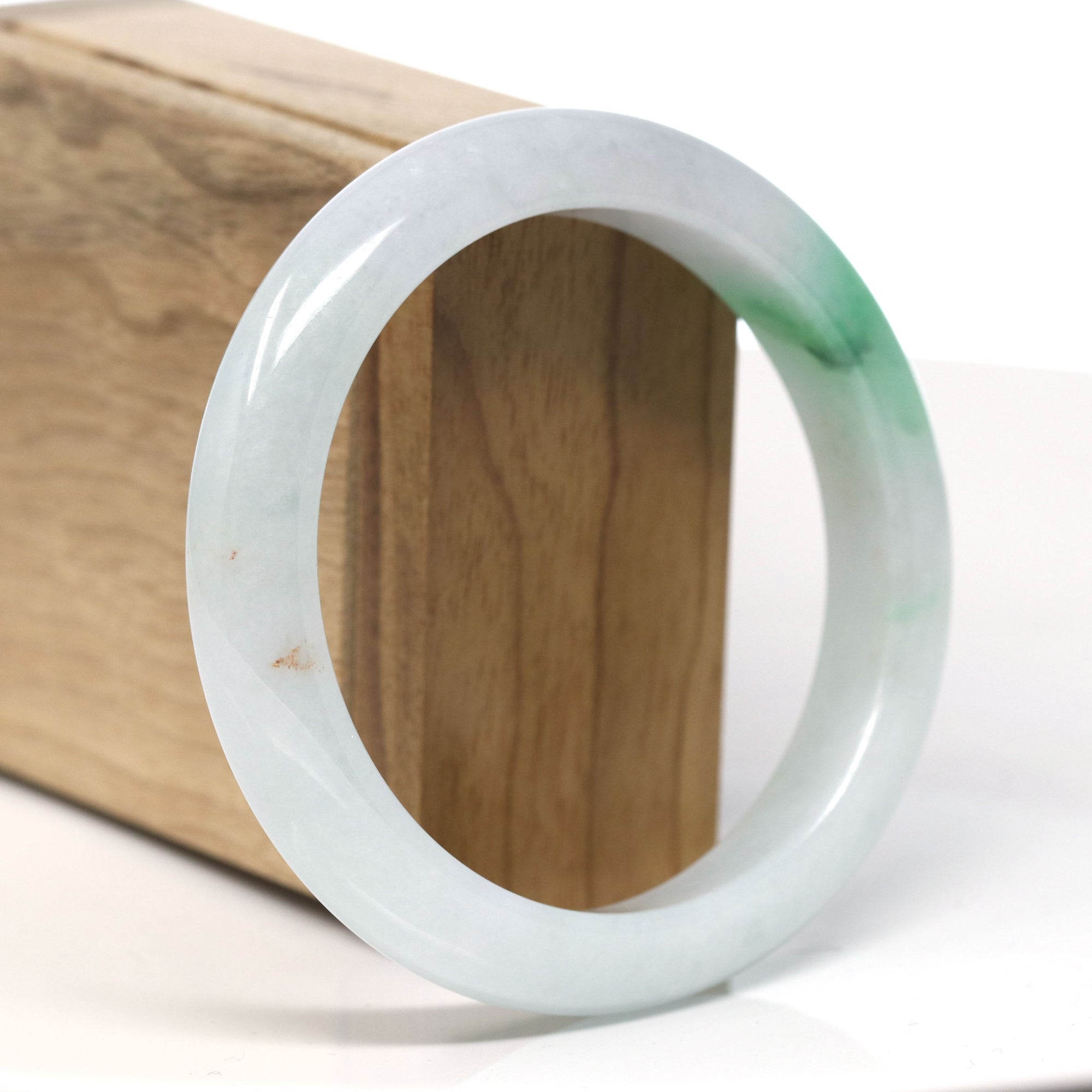 Baikalla™ &quot;Classic Bangle&quot; Genuine Jadeite Jade Lavender Green Bangle Bracelet (59.6mm)