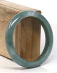 Baikalla Natural Oil-Green Jadeite Jade Bangle Bracelet (57.4mm) 