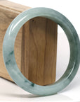 Baikalla Natural Blue-Green Jadeite Jade Bangle Bracelet (63.5mm) 