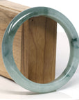 Baikalla Natural Blue-Green Jadeite Jade Bangle Bracelet (63.5mm) 