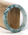 Baikalla High End Icy Natural Blue-Green Jadeite Jade Bangle Bracelet (58.3mm) 
