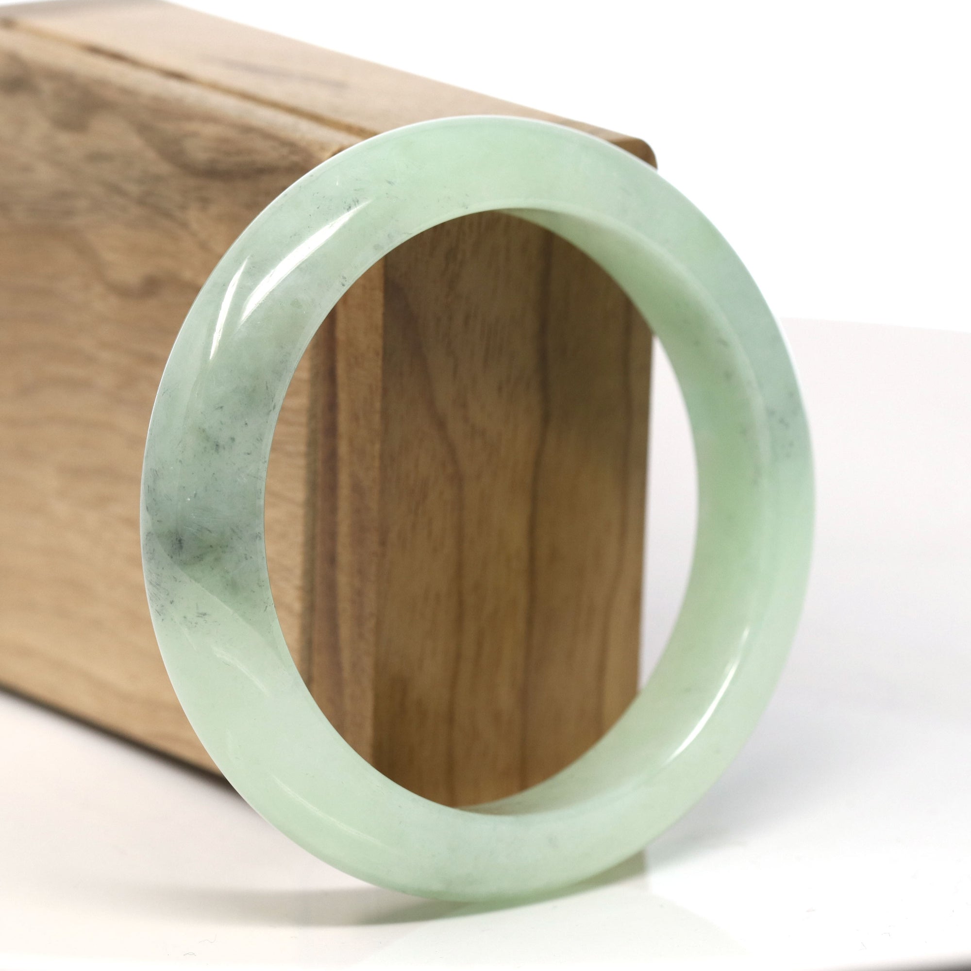 Baikalla Ice Green Natural Jadeite Jade Bangle ( 57.5 mm )