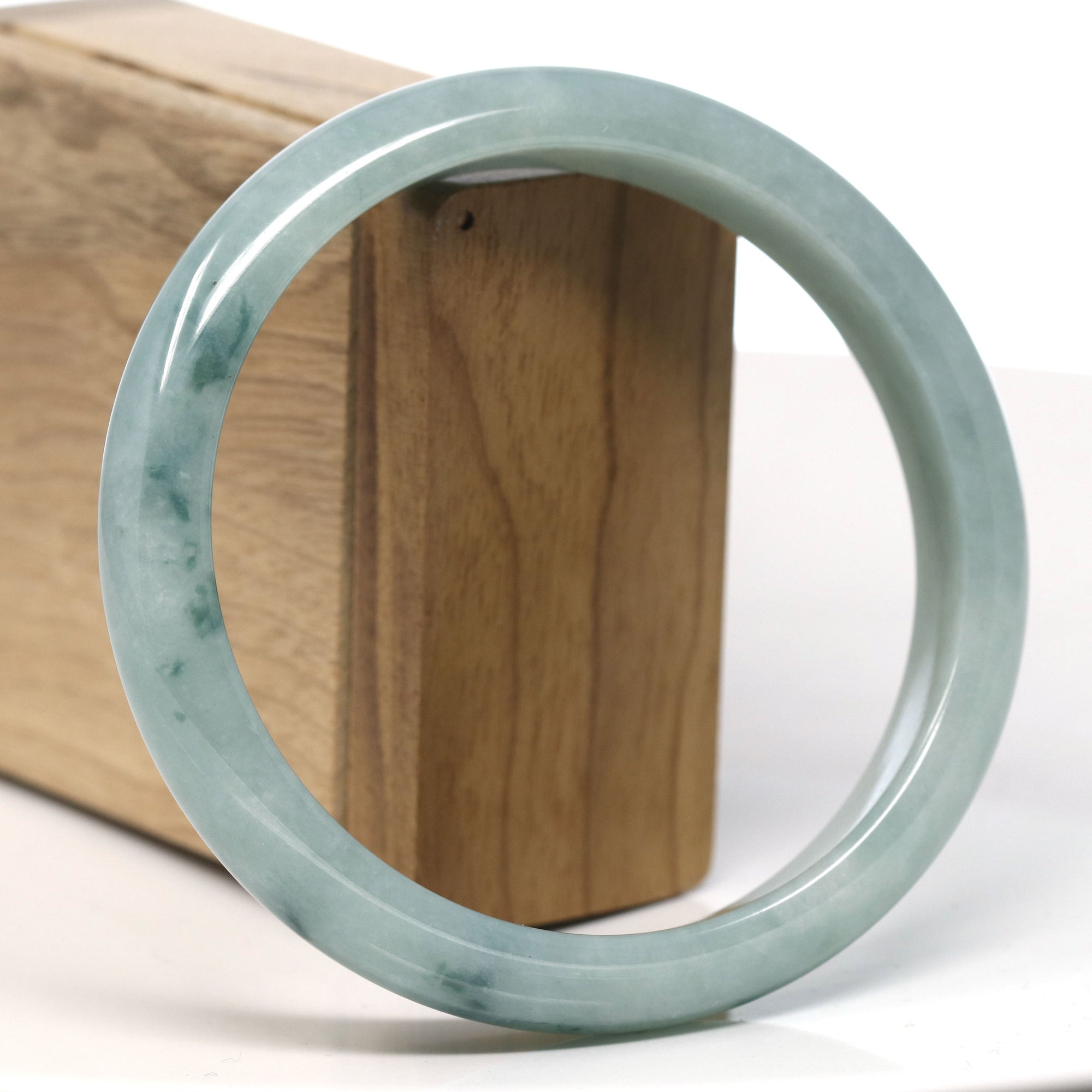 Baikalla Natural Blue-Green Jadeite Jade Bangle Bracelet ( 66.7 mm ) 