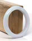 Baikalla™ "Classic Bangle" Genuine Jadeite Jade Apple Green Flower Bangle Bracelet (55.8mm)