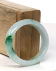 Baikalla Natural Icy Green Jadeite Jade Oval Bangle Bracelet (54.3 mm) 