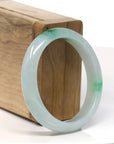 Baikalla Natural Icy Green Jadeite Jade Oval Bangle Bracelet (54.3 mm) 