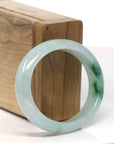 Baikalla Natural Icy Green Jadeite Jade Oval Bangle Bracelet (54.3 mm) 