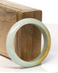 Baikalla Natural Yellow Jadeite Jade Oval Bangle Bracelet (53.2 mm) 
