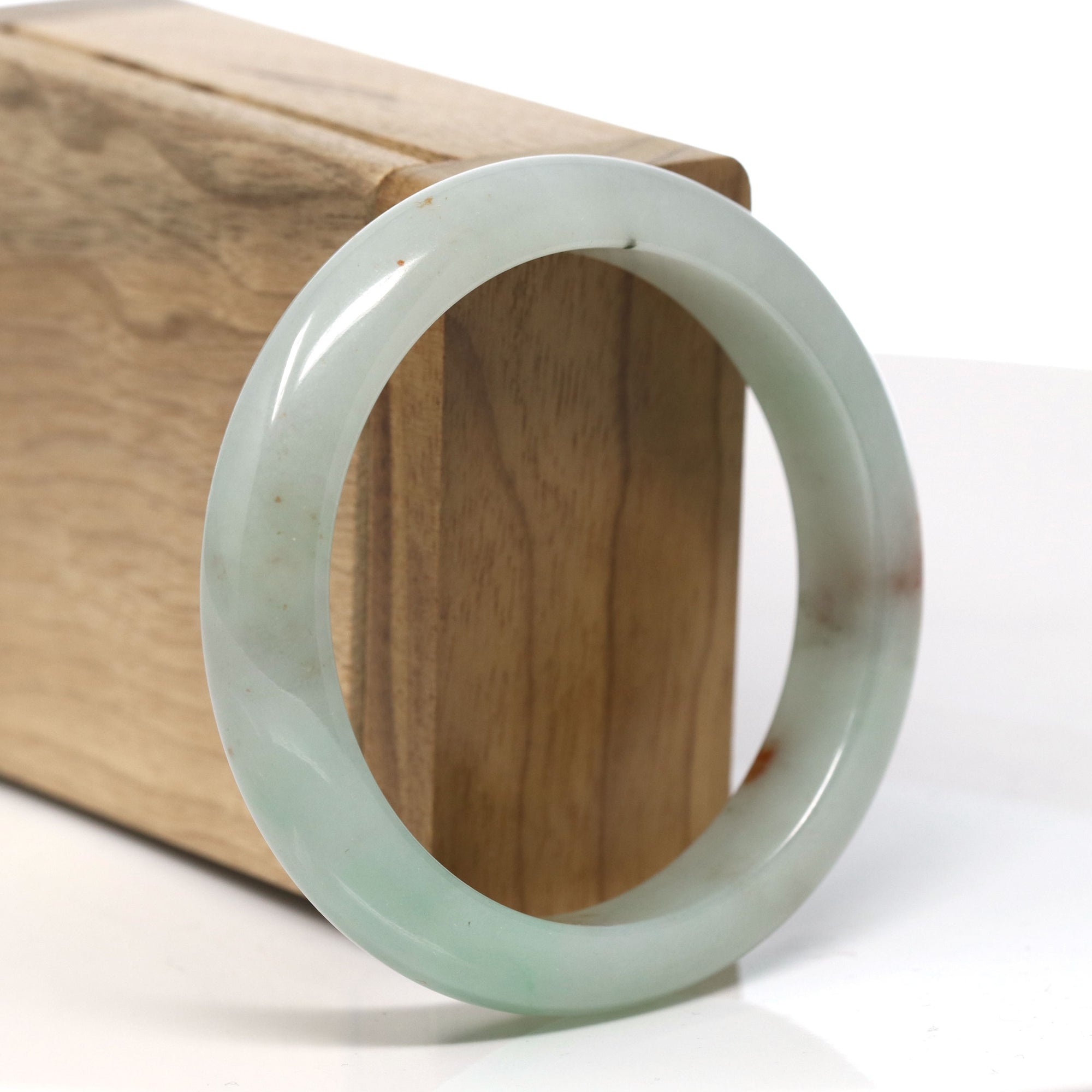 Baikalla Natural Green &amp; Red Flower Jadeite Jade Bangle ( 56.7 mm )