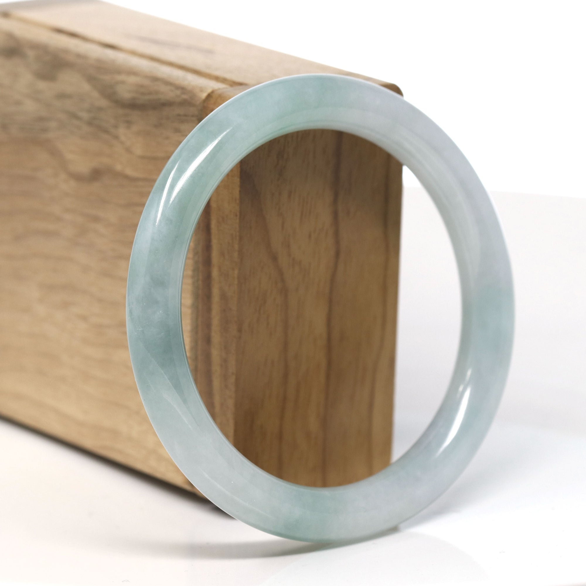 Natural Burmese Blue Green Jadeite Jade Bangle Bracelet (56.6 mm) 